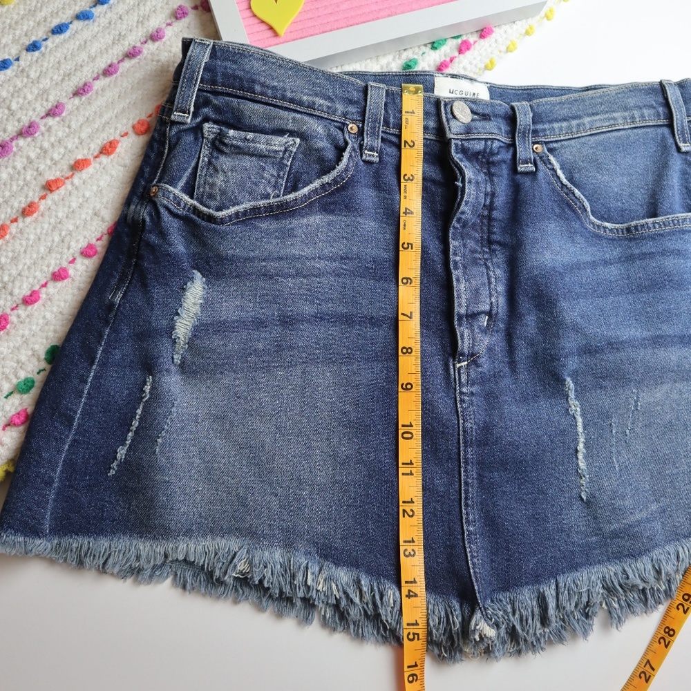 McGuire Denim Distressed Mini Skirt Size 14 - Picture 4 of 5